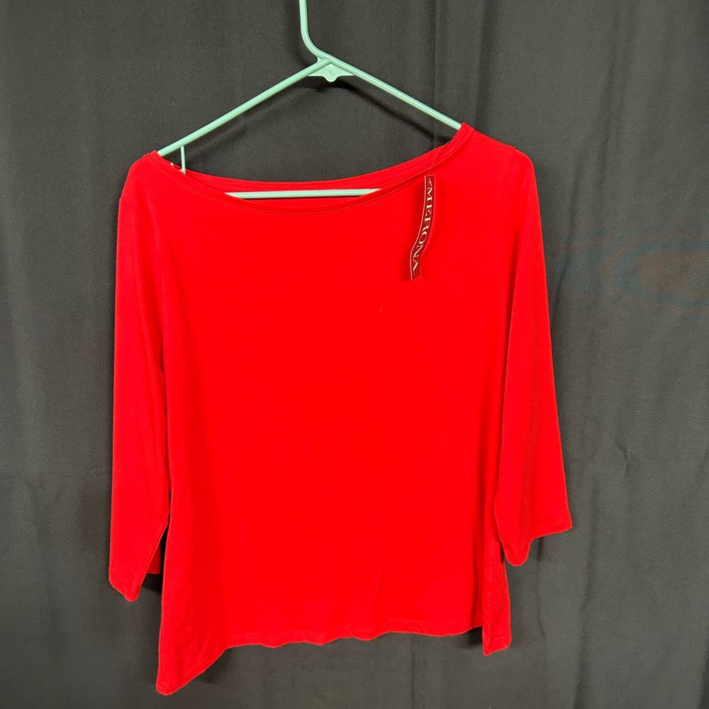 Merona Red Long Sleeve Women's Top